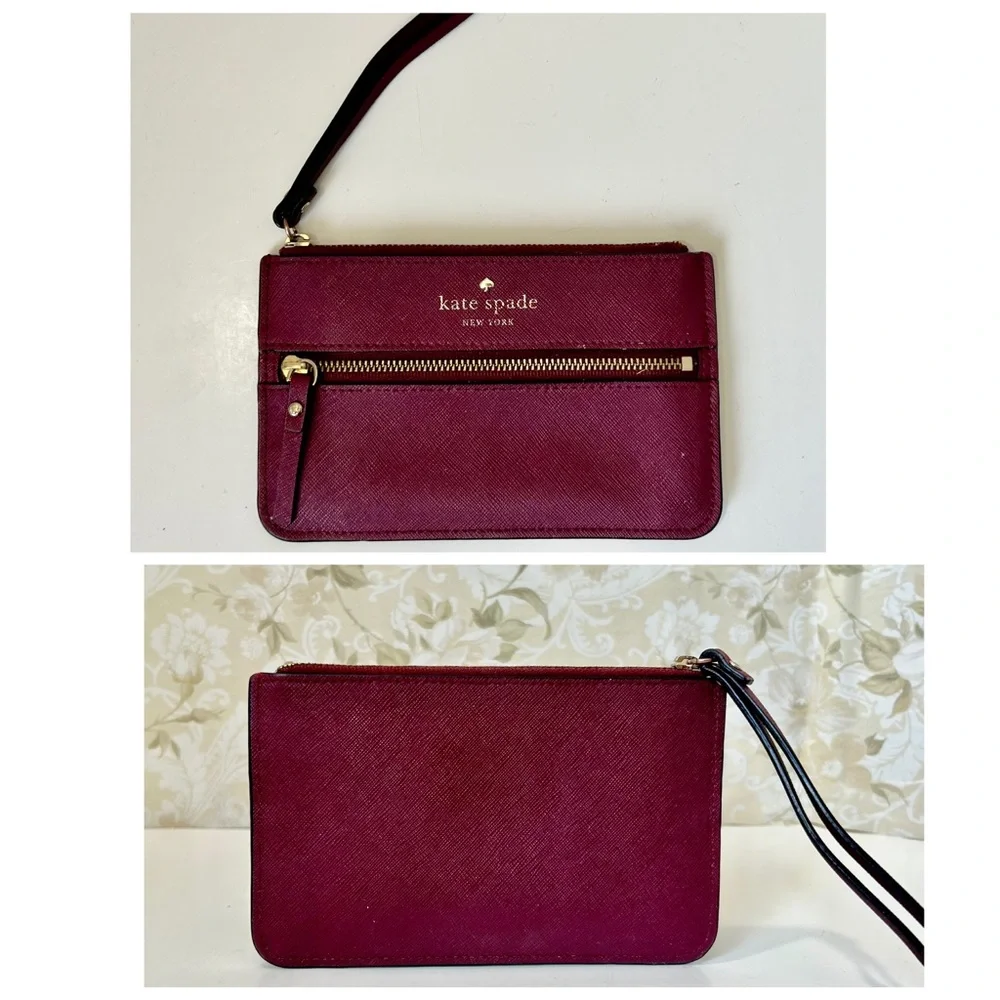 Kate Spade Burgundy Wristlet - Picture 2 of 3